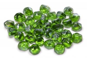 Cristal decorativo resistente al fuego con forma de diamante color verde