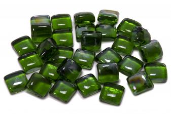 Cristal decorativo resistente al fuego con forma cuadrada color verde