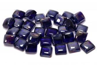 Cristal decorativo resistente al fuego con forma cuadrada color azul oscuro