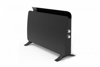 Radiador panel cristal templado color negro con esquinas redondeadas